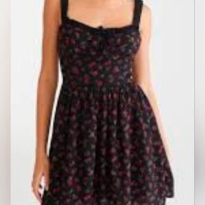 Aeropostale Black and Red Floral Mini Dress NWT